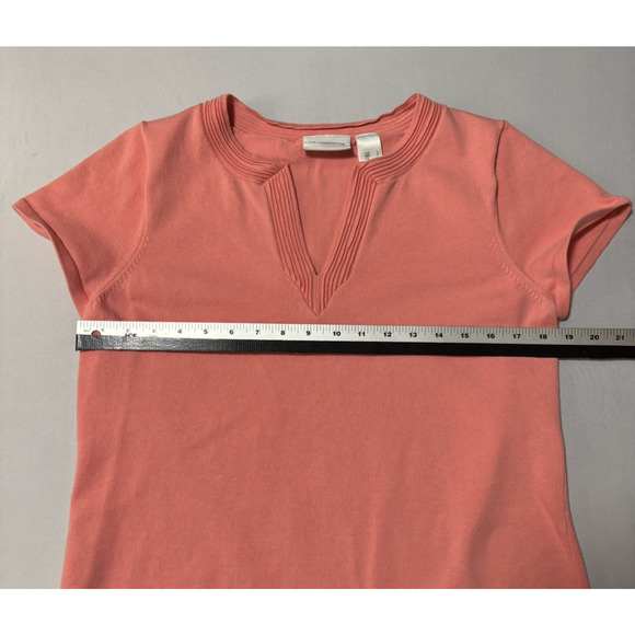 Liz Claiborne Women's L Pink Lightweight Sweater Blouse Spring Pastel Easter - Picture 5 of 6